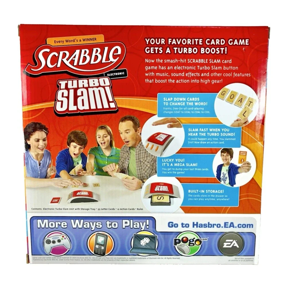 Scrabble Turbo Slam Family Board Game by Hasbro New Factory Sealed
